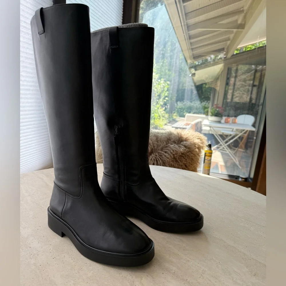 Stuart Weitzman Black Over-the-Knee Leather Boots